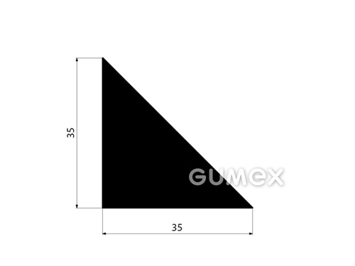 "Dreieck" Gummiprofil, 35x35mm, 70°ShA, EPDM, -40°C/+100°C, schwarz, 